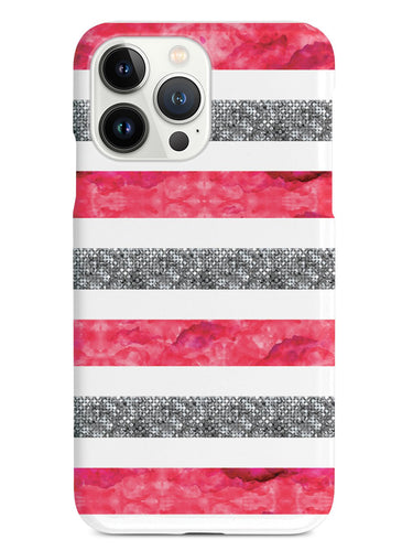 Silver & Pink Stripes Pattern Case