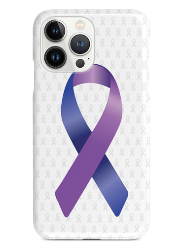 Blue and Purple Awareness Ribbon - White Case