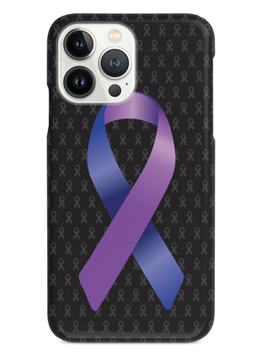 Blue and Purple Awareness Ribbon - Black Case