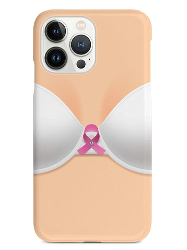 White Bra with Pink Ribbon - Breast Cancer Awareness Case